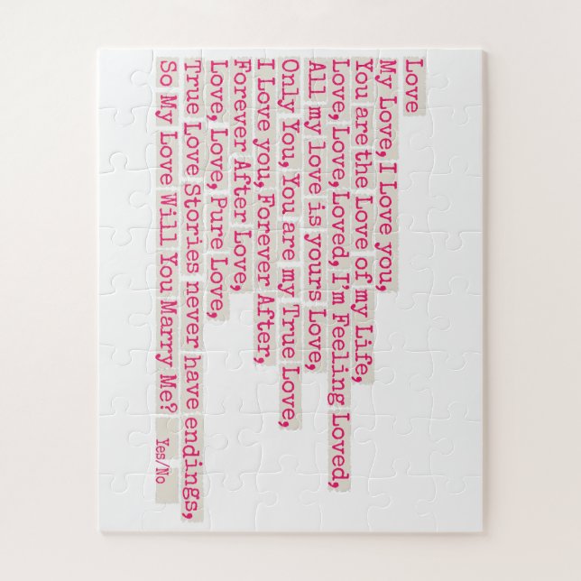 Proposal/Will U Marry Me?   Jigsaw Puzzle (Vertical)