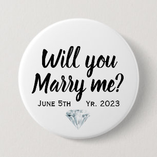 Proposal will you marry me  3 inch round button