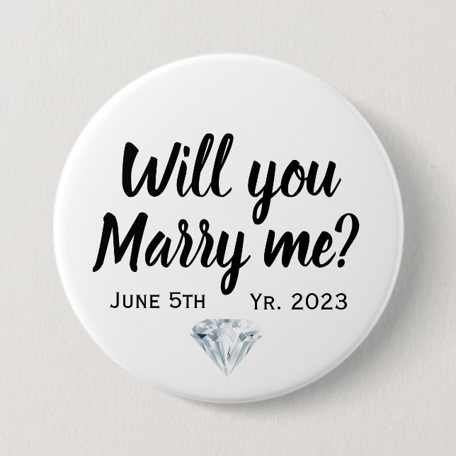 Proposal will you marry me  3 inch round button (Front)