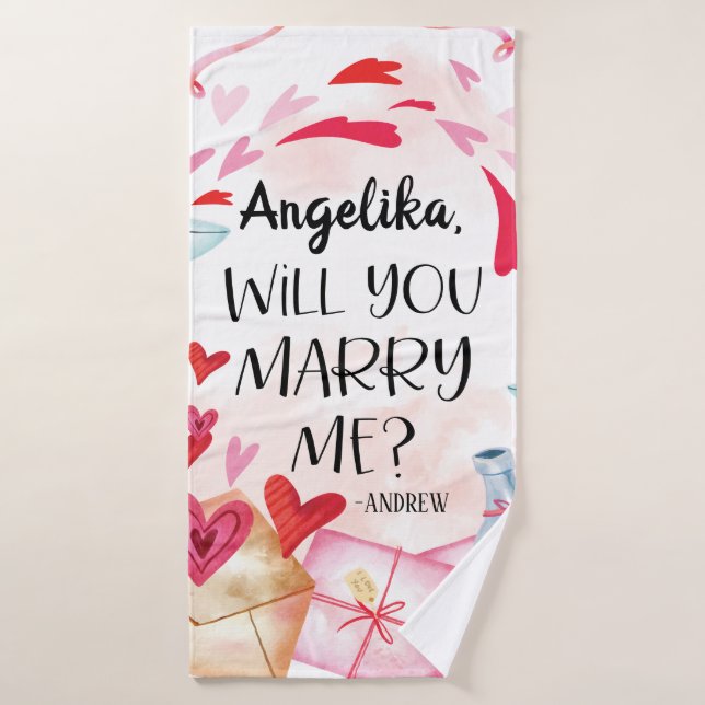 Proposition de marriage | You Marry Me ? Custom (Serviette de bain)