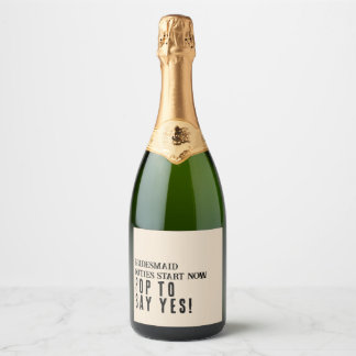 Proposition du Étiquette de Champagne Bridesmaid