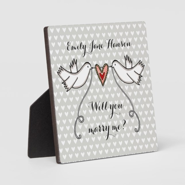 Proposition personnalisée Vous Me Marierez Plaque (Recto)