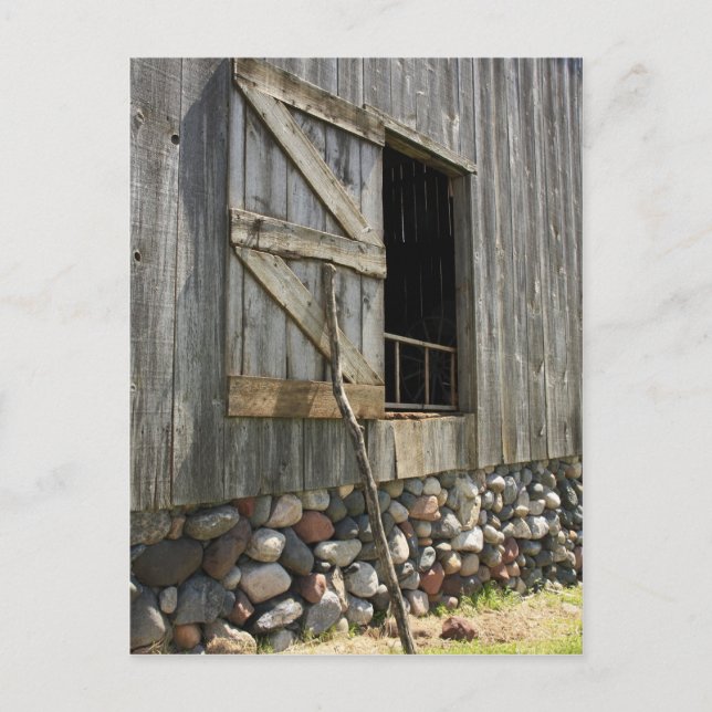 Propped Open Barn Door Postcard (Front)