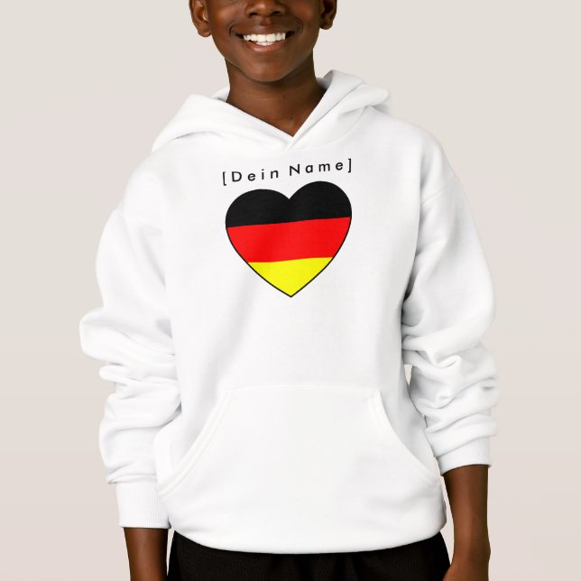Propre nom football Allemagne chandail coeur (Devant)