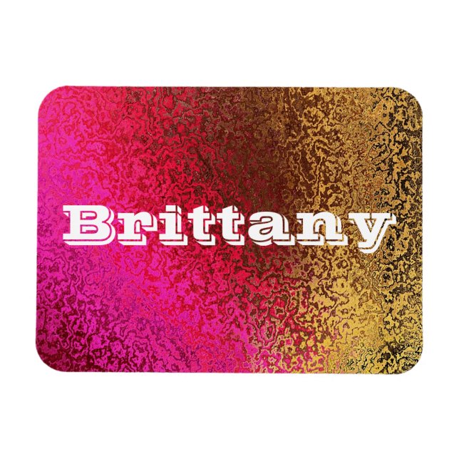 Propre nom Nuances de rose et d'or Magnet Premium (Horizontal)