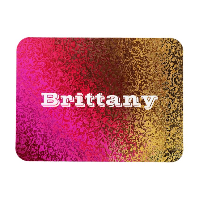 Propre nom Nuances de rose et d'or Magnet Premium (Horizontal)