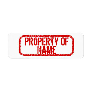 "Propriété de" nom autocollants personnalisés