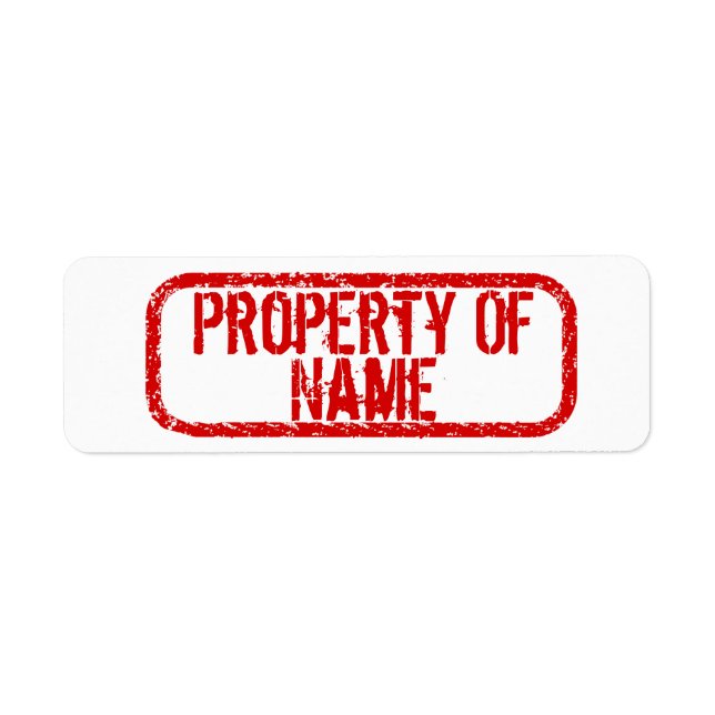 "Propriété de" nom autocollants personnalisés (Devant)