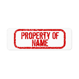 "Propriété de" nom autocollants personnalisés