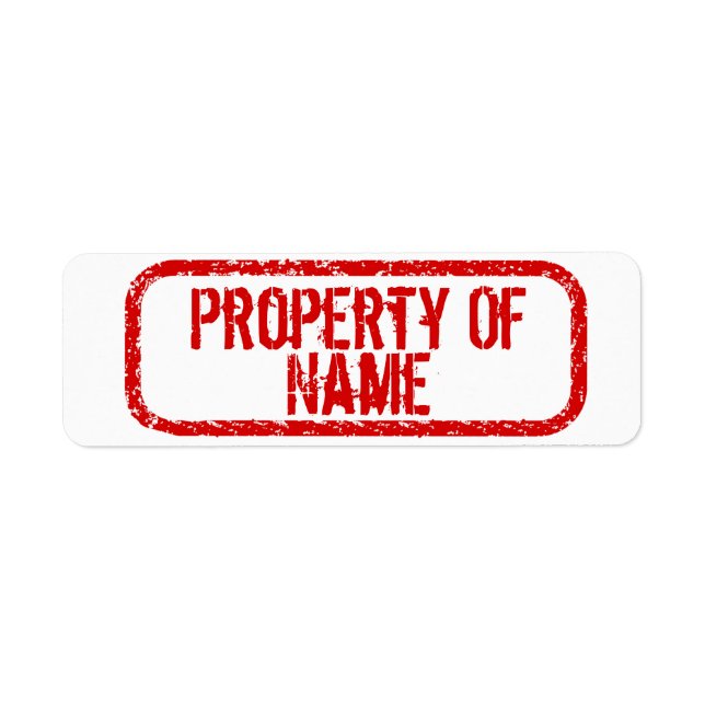 "Propriété de" nom autocollants personnalisés (Devant)