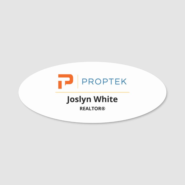 PropTek Name Tag Oval (Front)