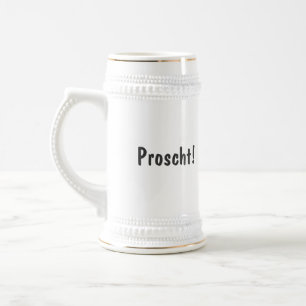 Proscht! Swiss drinking stein with flag