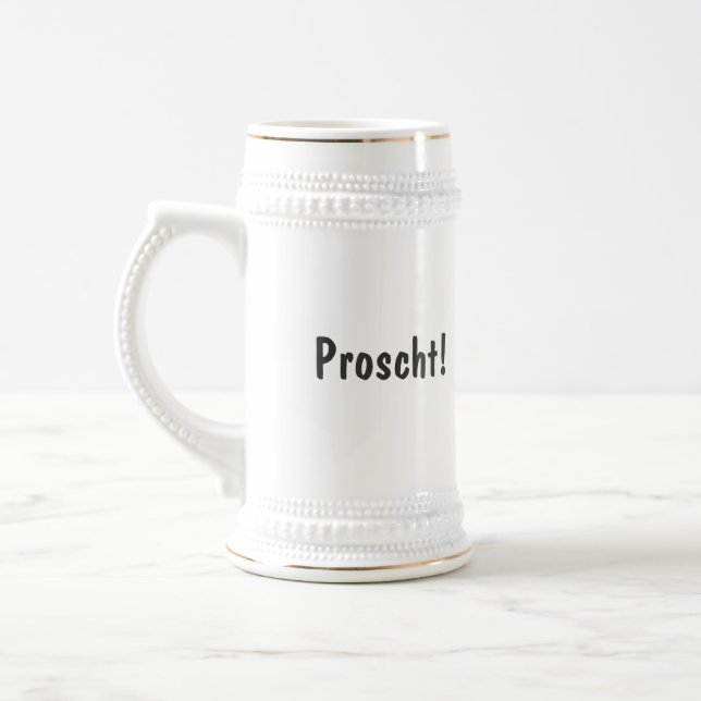 Proscht! Swiss drinking stein with flag (Left)