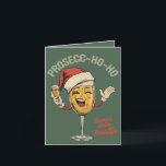 Prosecc-ho-ho – Funny Christmas Prosecco Pun  Card<br><div class="desc">A bubbly,  celebratory card for those who love a sparkling toast.</div>
