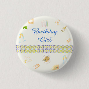 Prosecco and Pasta Birthday 1 Inch Round Button