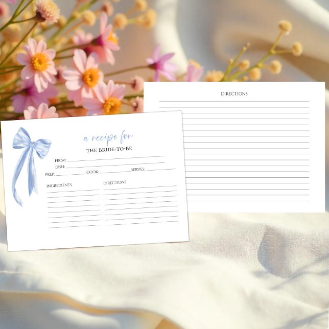 Prosecco Floral Bridal Shower Recipe Cards (Creator Uploaded)