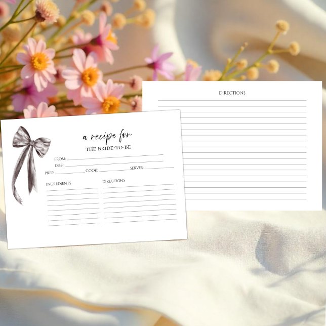 Prosecco Floral Bridal Shower Recipe Cards (Creator Uploaded)