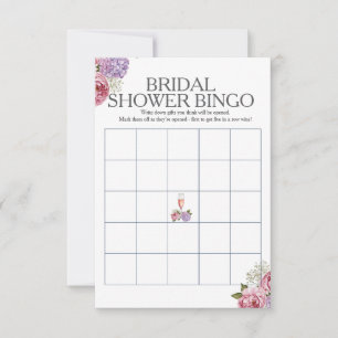 Prosecco florals Bridal Shower Bingo game Invitation