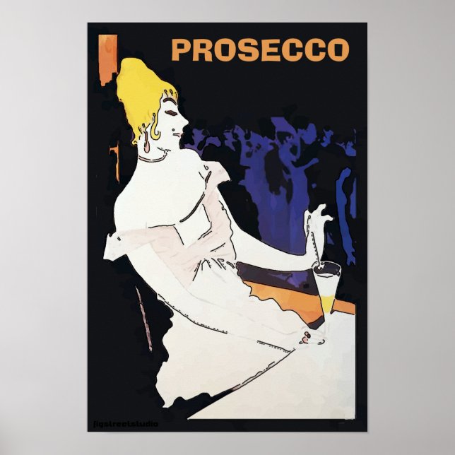 Prosecco Lady In Salon Poster (Front)