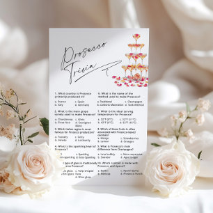 Prosecco Trivia Fuchsia Petals Bridal Shower game