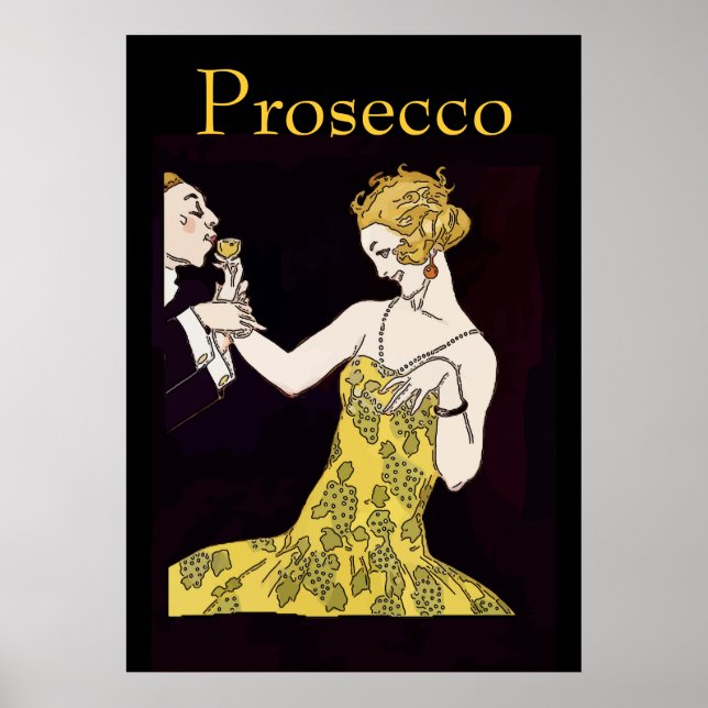 Prosecco, vintage  couple poster (Front)
