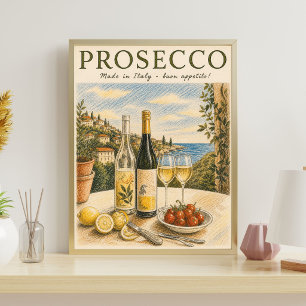 Prosecco Wall Art Italian Wine Poster