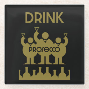 Prosecco Wine Drinkers Glass Coaster