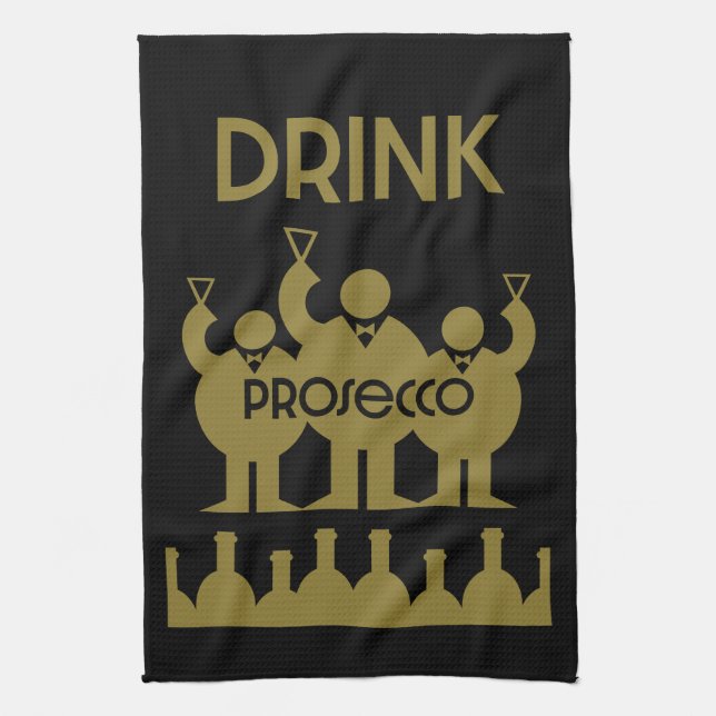 Prosecco Wine Drinkers Kitchen Towel (Vertical)