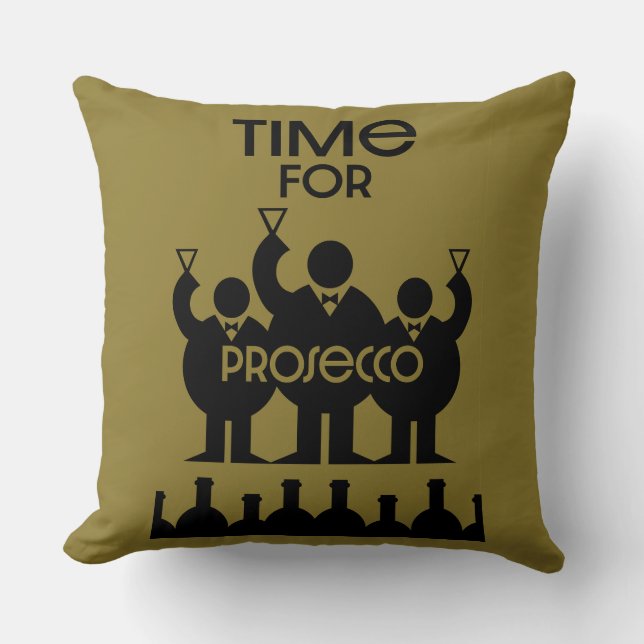 Prosecco Wine Drinkers Throw Pillow (Front)