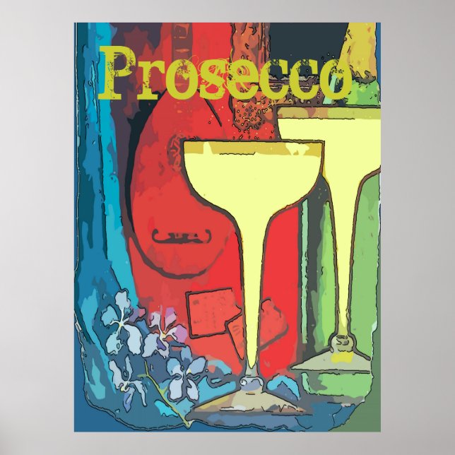 Prosecco, Wine Glasses, Edit Text Poster (Front)