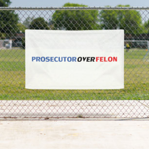 Prosecutor over Felon red white and blue modern Banner