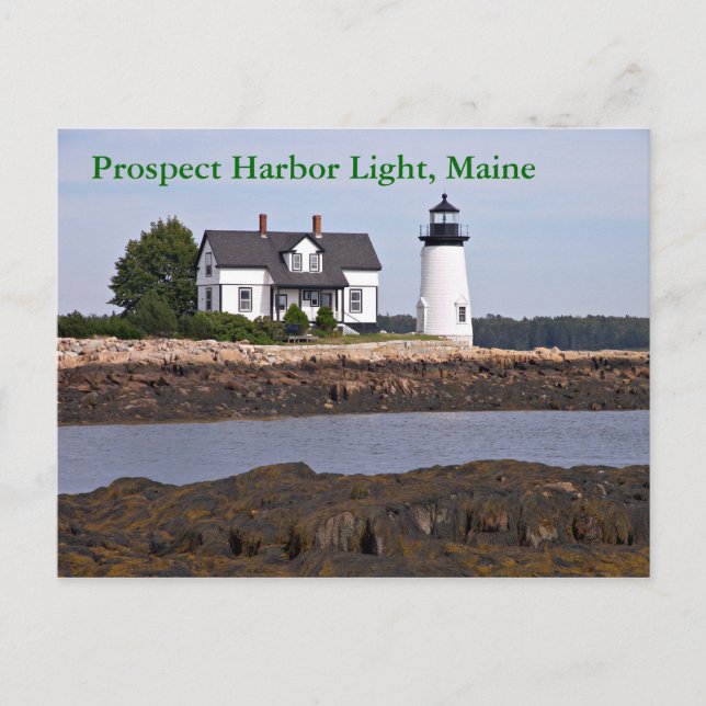 Prospect Harbour Light, carte postale Maine (Devant)