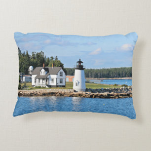 Prospect Harbour Lighthouse, Maine Postcard Decorative Pillow