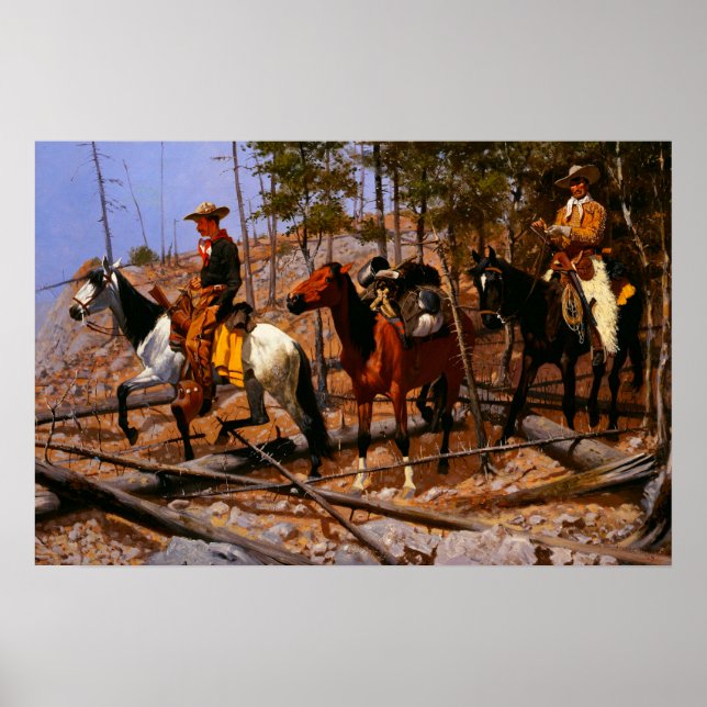Prospecting for Cattle Range Frederic Remington  Poster (Front)