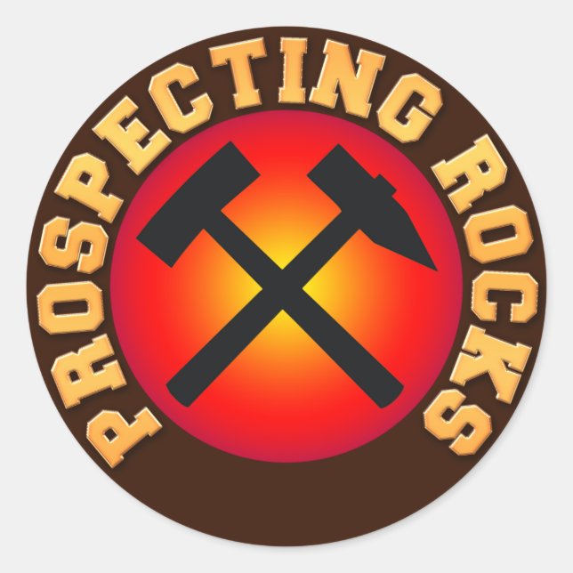 Prospecting Rocks Classic Round Sticker (Front)