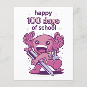 Prospectus 11,4 Cm X 14,2 Cm 100 jours d'invitation scolaire