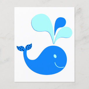 PROSPECTUS 11,4 CM X 14,2 CM 307607 GRAPHIQUES DE BALEINE BLEUE DE CARTOON CUTE