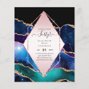 Prospectus 11,4 Cm X 14,2 Cm 40e anniversaire Invitations Glamor Girly FUN mode