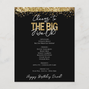 Prospectus 11,4 Cm X 14,2 Cm 50e anniversaire Big Cinq-oh Party Menu Flyer