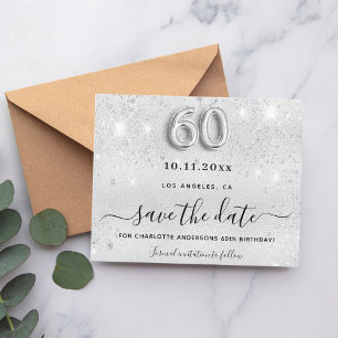Prospectus 11,4 Cm X 14,2 Cm 60e anniversaire argent budget parties scintillant