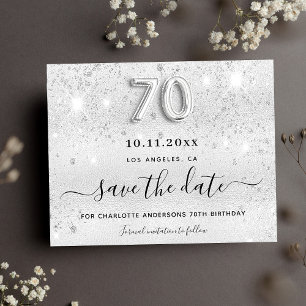 Prospectus 11,4 Cm X 14,2 Cm 70e anniversaire argent budget parties scintillant