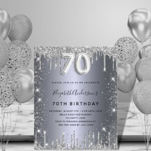 Prospectus 11,4 Cm X 14,2 Cm 70e anniversaire argent parties scintillant budget