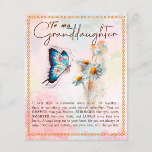 Prospectus 11,4 Cm X 14,2 Cm À Mon Cadeau Petite-Fille, Beau Cadeau Papillon