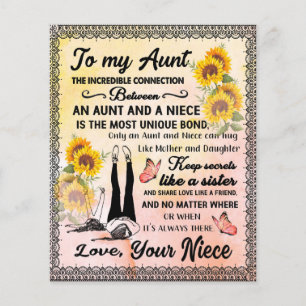 Prospectus 11,4 Cm X 14,2 Cm À Mon Cadeau Tante, Cadeau Tournesol De La Nièce