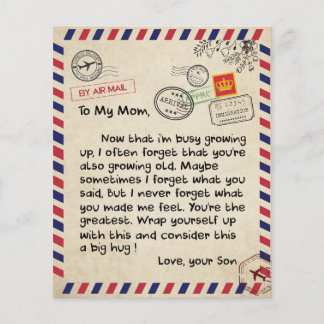 Prospectus 11,4 Cm X 14,2 Cm À Mon Fils Don, Maman Et Fils, Lettre D'Amour À So