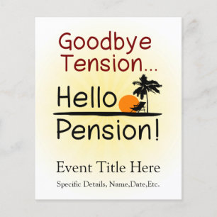 Prospectus 11,4 Cm X 14,2 Cm Adieu Tension, Bonjour Pension Drôle Retraite