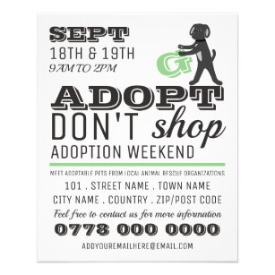 Prospectus 11,4 Cm X 14,2 Cm Adopt Don't Shop, Pet Adoption Event Advertising