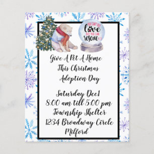 Prospectus 11,4 Cm X 14,2 Cm Adoption d'animaux de Noël