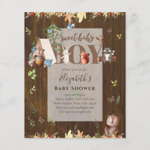Prospectus 11,4 Cm X 14,2 Cm Adorable Bois Ours Camping Boys Baby shower Dans