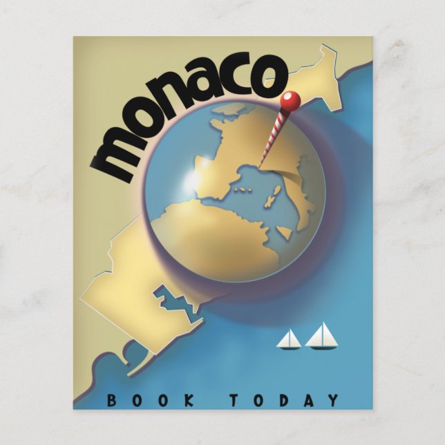 Prospectus 11,4 Cm X 14,2 Cm Affiche Monaco Travel (Devant)